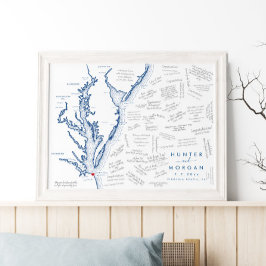 Póster Virginia Beach Wedding, Poster del libro de invita