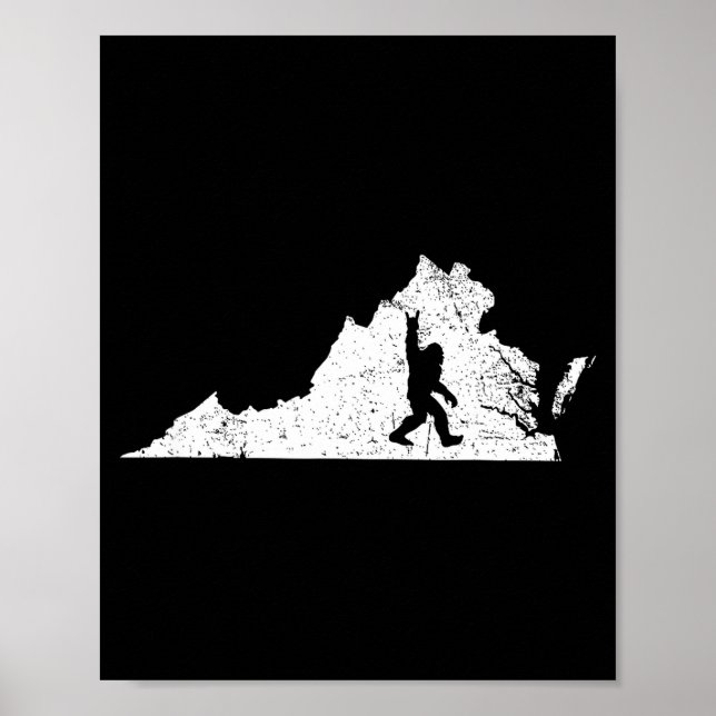 Póster Virginia Bigfoot Sasquatch Funny Appalachian Men K (Frente)