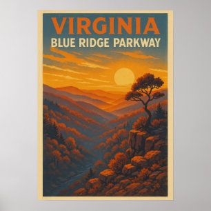 Póster Virginia Blue Ridge Parkway V01