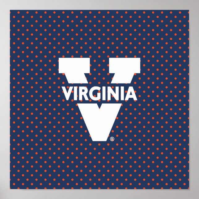 Póster Virginia Cavaliers Polka Dots (Frente)
