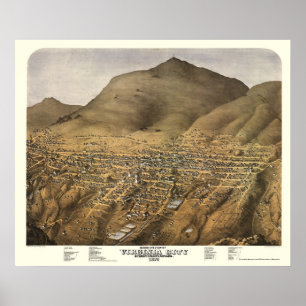 Póster Virginia City, NV Panoramic Map - 1875