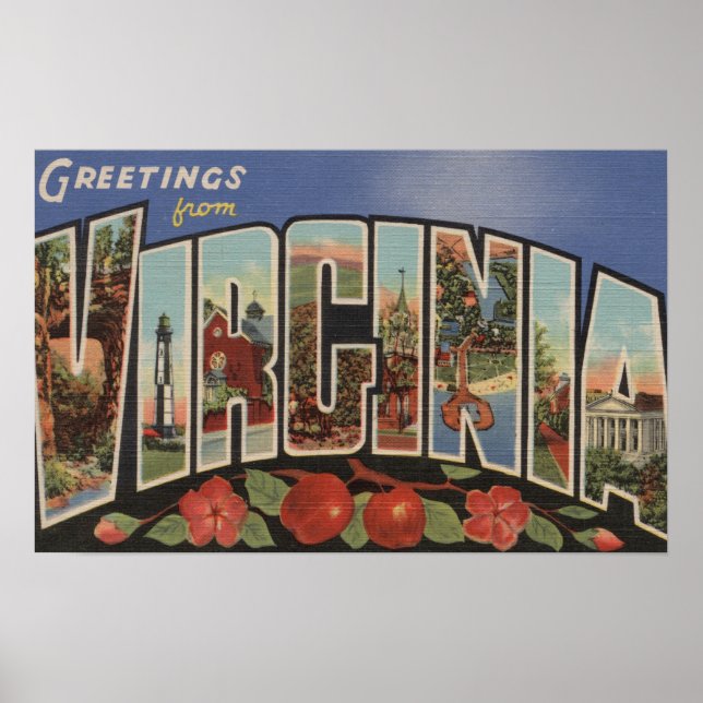 Póster Virginia (manzanas/flores) - Escenas de letras gra (Frente)