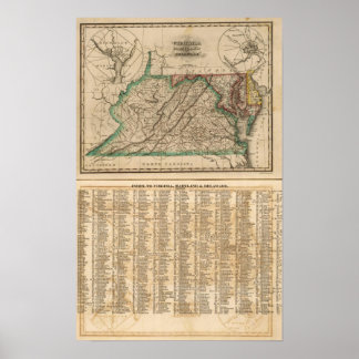 Póster Virginia, Maryland, Delaware