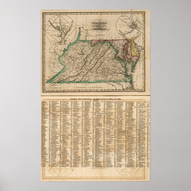 Póster Virginia, Maryland, Delaware (Frente)