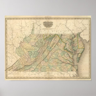 Póster Virginia, Maryland, Delware