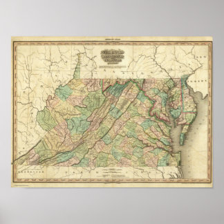 Póster Virginia, Maryland y Delaware