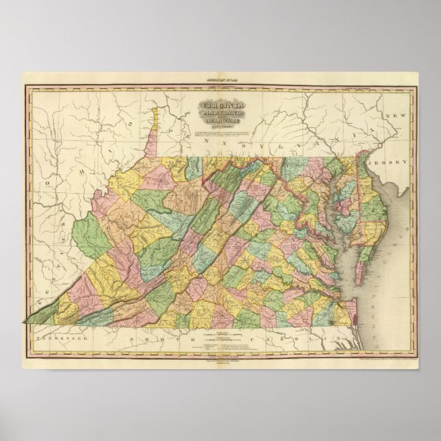 Póster Virginia Maryland y Delaware (Frente)