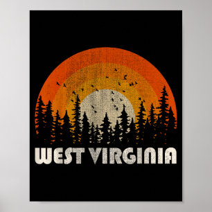 Póster Virginia Occidental - naturaleza divertida vintage