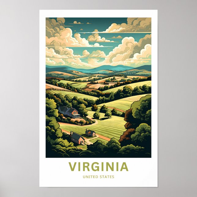 Póster Virginia United States Travel Print (Frente)