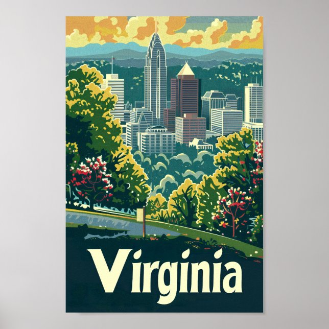 Póster Virginia USA Famous Travel Place (Frente)