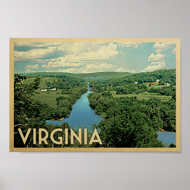 Póster Virginia Vintage Travel Poster James River (Frente)