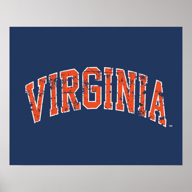 Póster Virginia Wordmark Distressed (Frente)