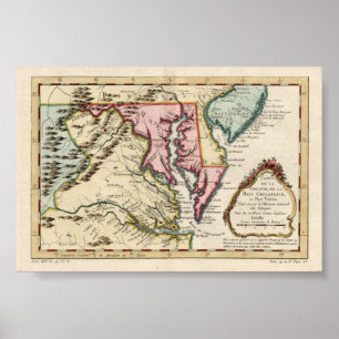 Póster Virginia y la bahía de Chesapeake