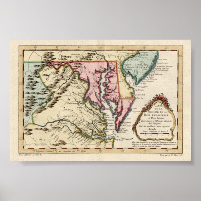 Póster Virginia y la bahía de Chesapeake (Frente)