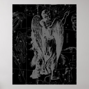 Póster Virgo Constellation Hevelius 1690 Vintage