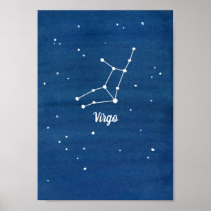 Póster Virgo Constellation Stars Night Sky