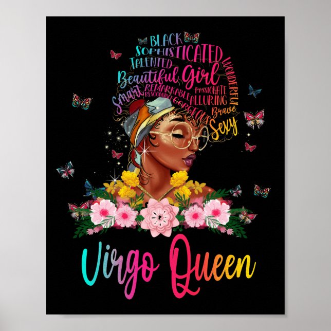 Póster Virgo Queen Black Women Persistent Beautiful (Frente)