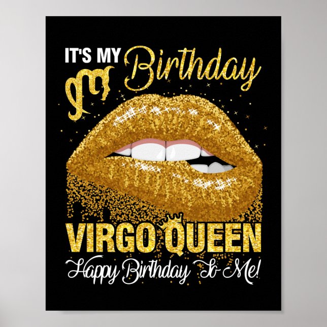 Póster Virgo Queen Es Mi Cumpleaños Feliz Cumpleaños Para (Frente)