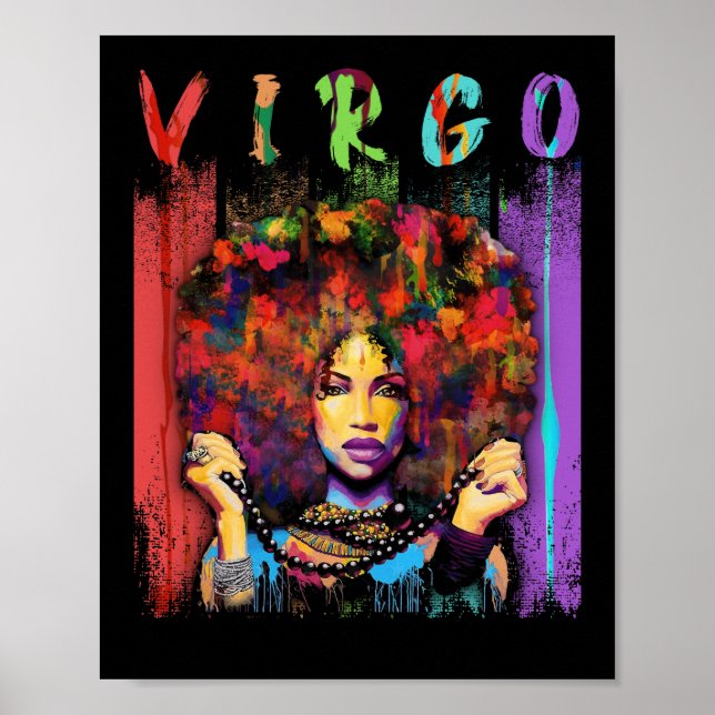 Póster Virgo Vintage Virgo Retro Black Women (Frente)