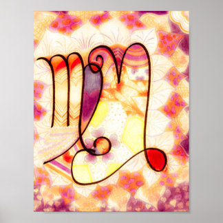 Póster Virgo Y Capricornio Hermosamente Enfrentados Zodia