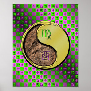 Póster Virgo y Rooster Metalizado