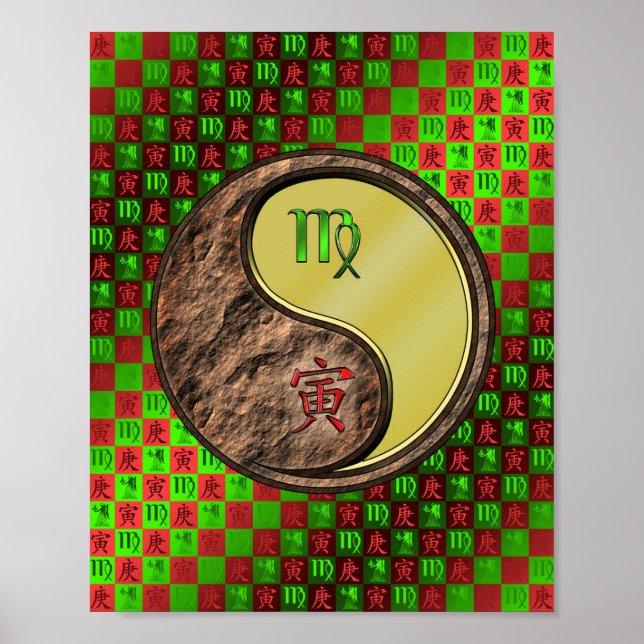 Póster Virgo y tigre Metalizado (Frente)