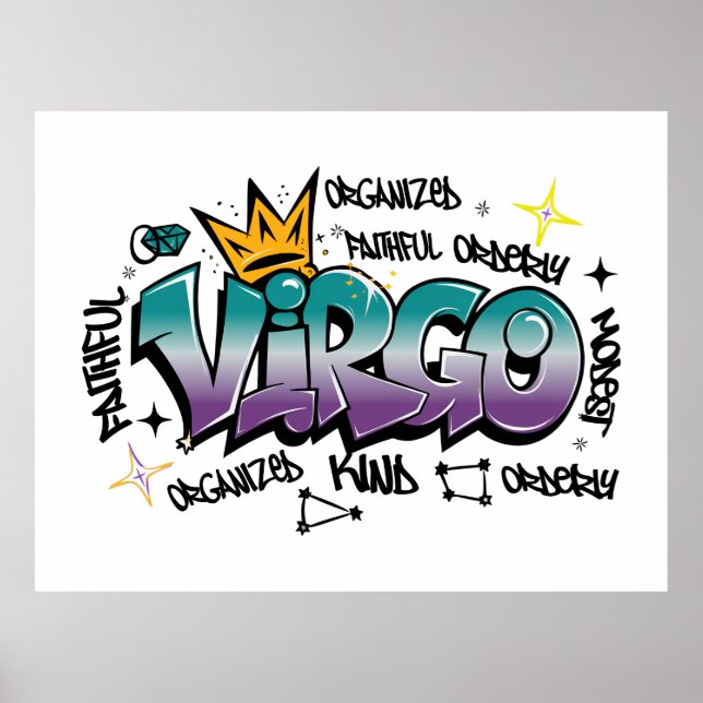 Póster Virgo zodiac graffiti (Frente)