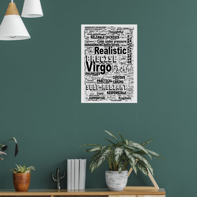 Póster Virgo Zodiac Word Cloud Inspiration Poster (M-L) (Salón 1)