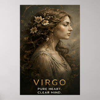 Póster Virgo Zodíaco Doncella Símbolo Astrología Celestia