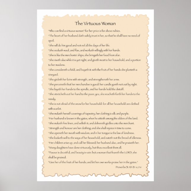 Póster Virtuous Woman Parchment Print (Frente)