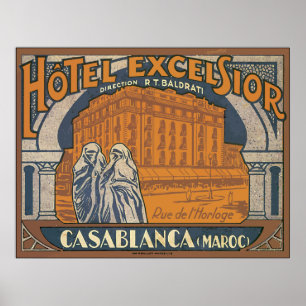 Póster Virutas para rellenar Casablanca (Maroc), vintage