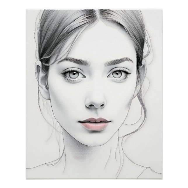 Póster Visage féminin minimaliste (Anverso)