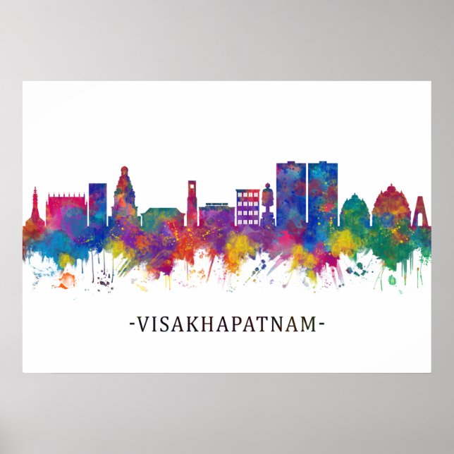 Póster Visakhapatnam Andhra Pradesh Skyline (Frente)