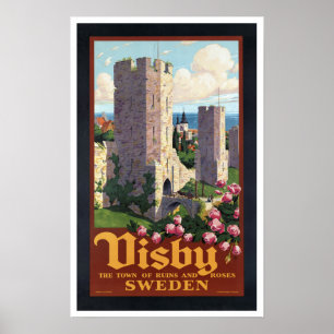Póster Visby Suecia - Viajes de época