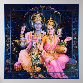 Póster Vishnu y Lakshmi