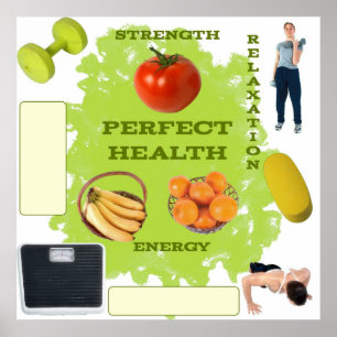 Póster Vision Board for Perfect Health