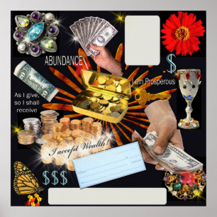 Póster Vision Board para la Prosperidad