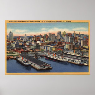 Póster Visión céntrica desde el puente de la bahía