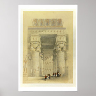 Póster Visión de debajo el pórtico del templo en Denda