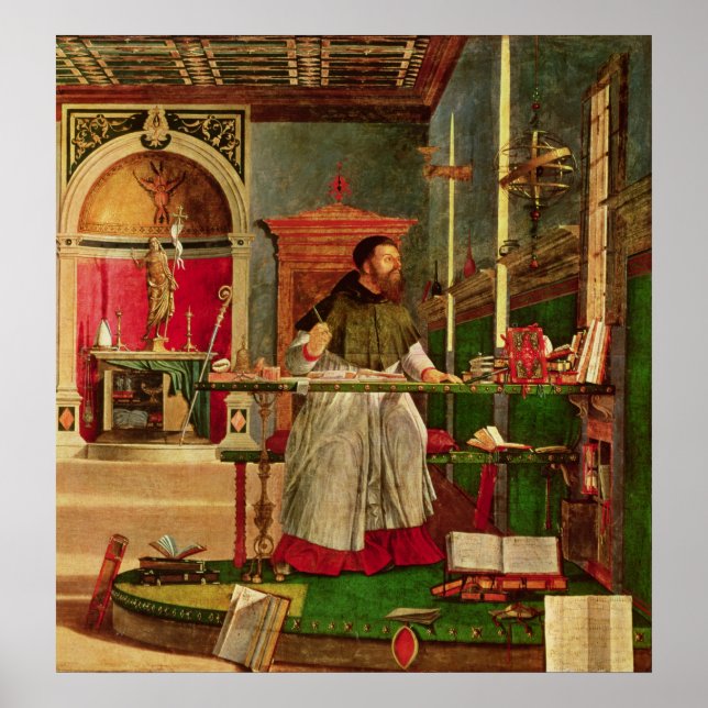 Póster Visión de San Agustín, 1502-08 (Frente)