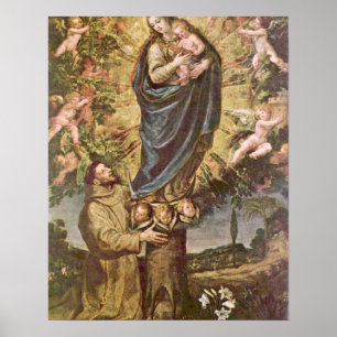 Póster Vision de St Francis de Vicente Carducci