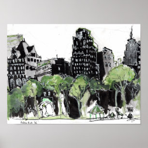 Póster Visión desde el parque NYC de Bryant