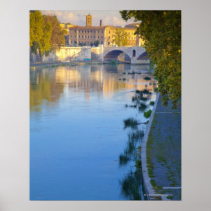 Póster Visión desde el puente de Ponte Sisto del Tíber
