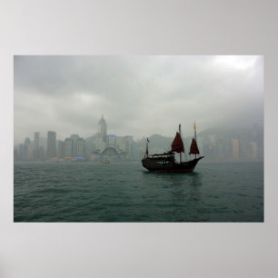 Póster Visión desde Kowloon hacia Chai pálido, Hong Kong