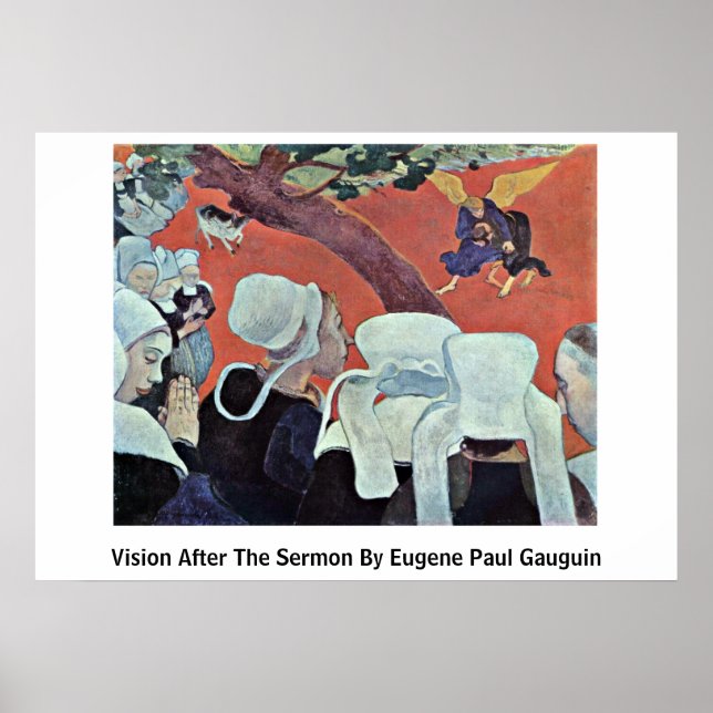Póster Visión Después Del Sermón De Eugene Paul Gauguin (Frente)