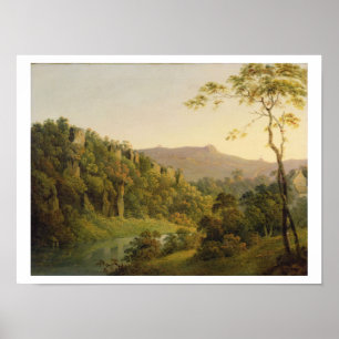 Póster Visión en Matlock Dale, mirando hacia la roca