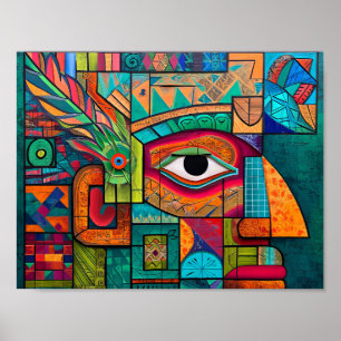 Póster Visión Maya moderna: colisión de epochs abstractos