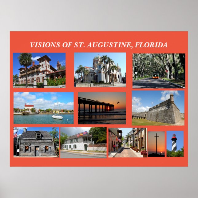 Póster Visiones de la histórica San Agustín, Florida (Frente)
