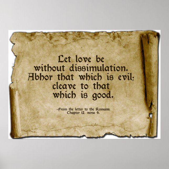 Póster Visions Wallhang-Scroll: Romans 12:9 (Frente)