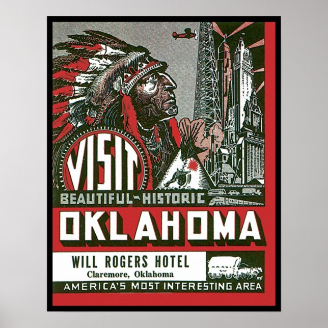 Póster Visit Beautiful Historic Oklahoma (Frente)